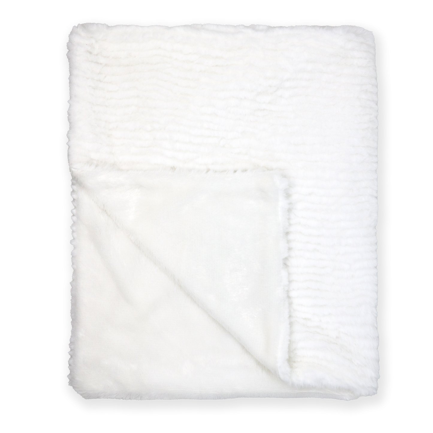 Ridged Plush Baby Blanket - White