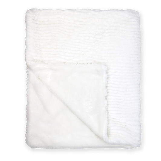 Ridged Plush Baby Blanket - White