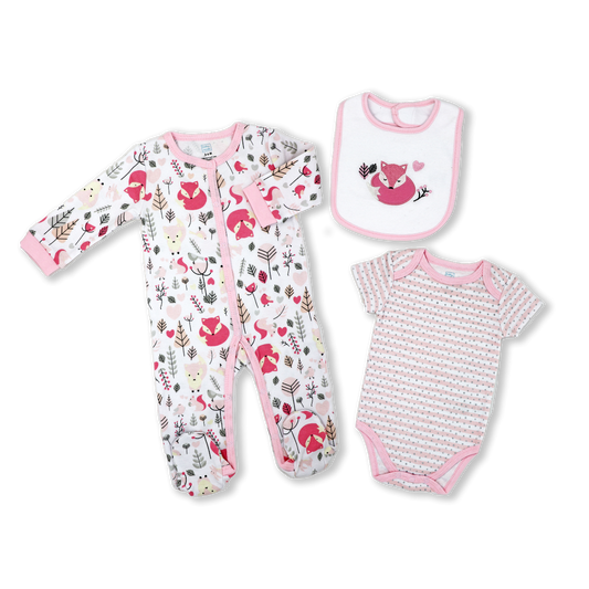 Fox and Friends Baby Bodysuit Set - ittybittybubba