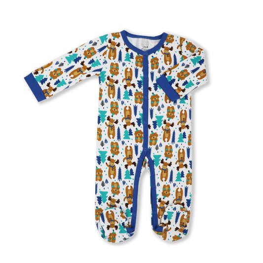 Moose and Bear Interlock Baby Bodysuit - ittybittybubba