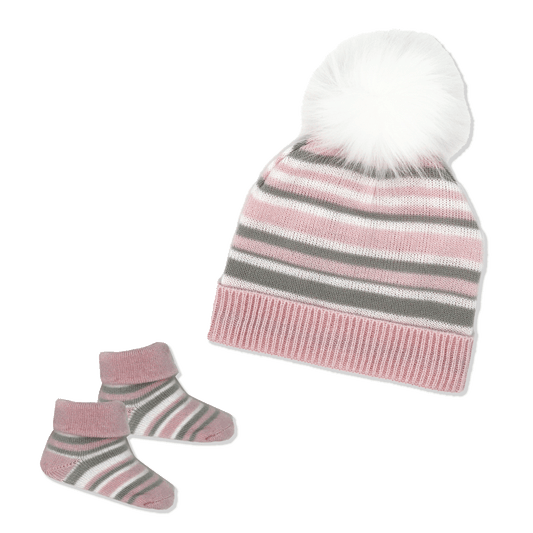 Pink Hat and Booties Set - ittybittybubba