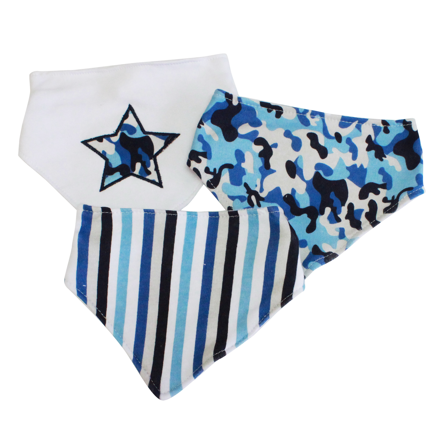 Bandana Baby Bib Set - Blue Camo