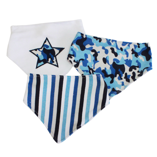 Bandana Baby Bib Set - Blue Camo