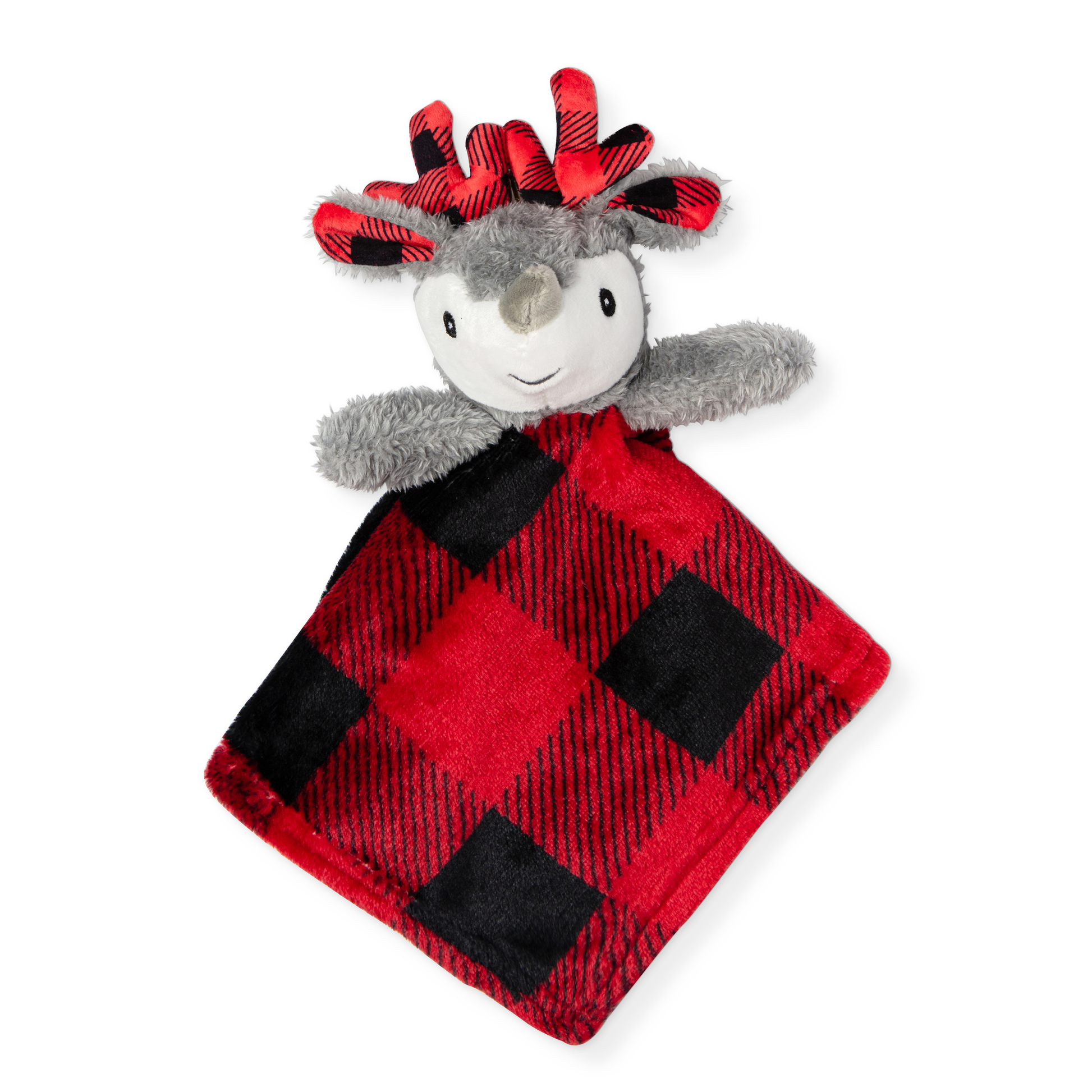 Raindeer Plaid Blanket & NuNu Security Blanket Set - ittybittybubba