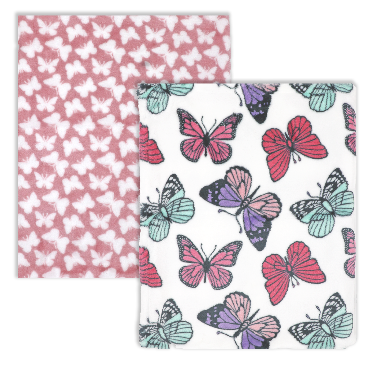 Printed Fleece Baby Blanket - Butterflies - ittybittybubba