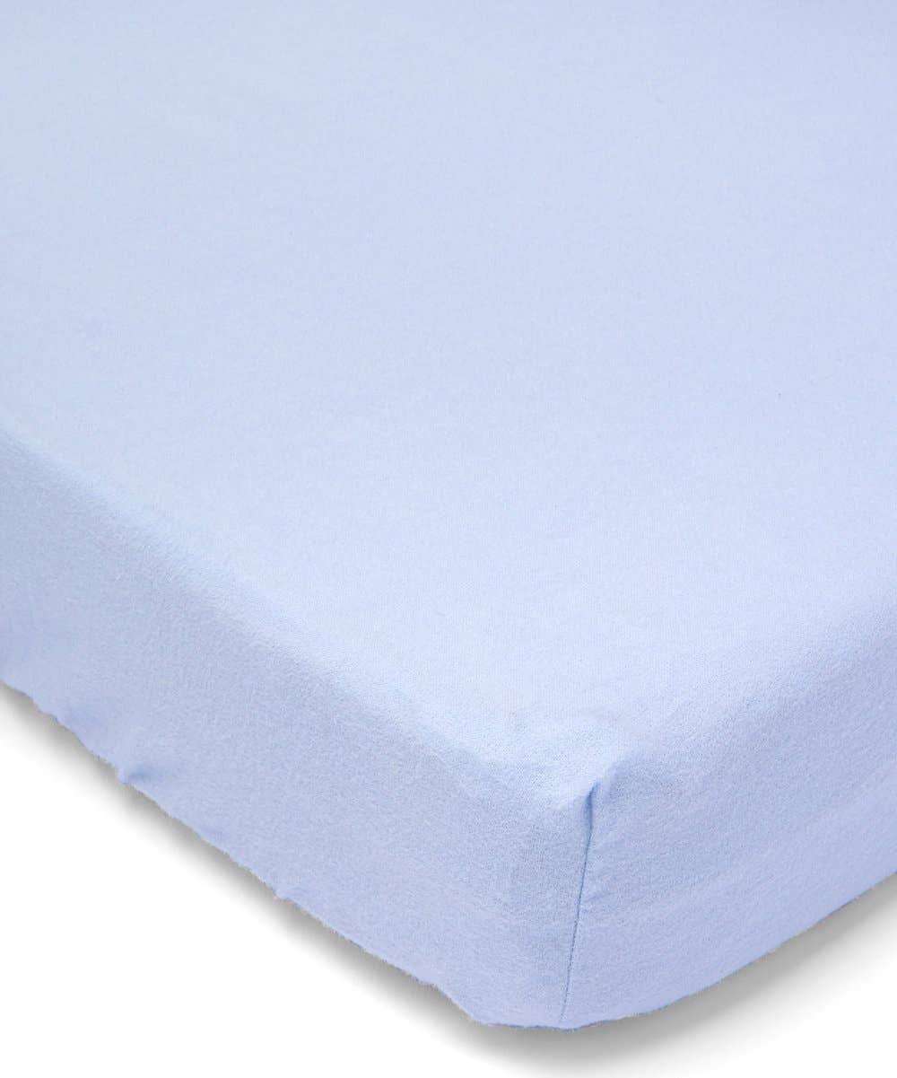 Solid Cotton Flannel Crib Sheet - Blue - ittybittybubba