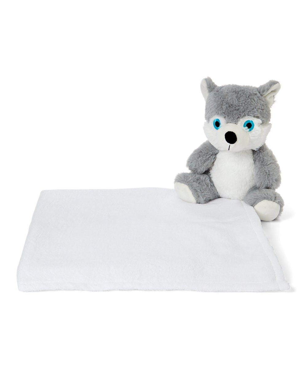 Wolf Animal Toy with Blanket Set - ittybittybubba