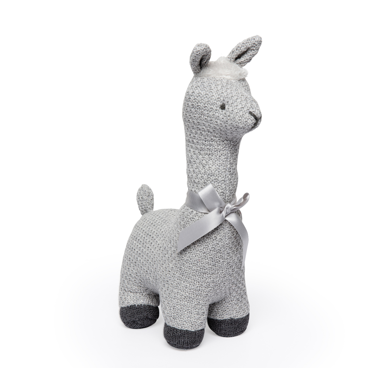 Cable-Knit Stuffed Llama - Grey - ittybittybubba