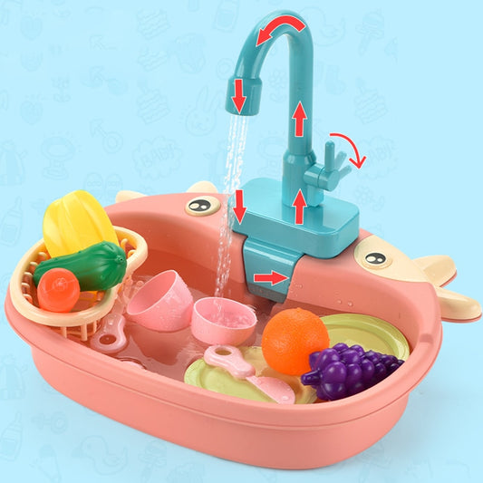 Kids Kitchen Sink Pretend Playset