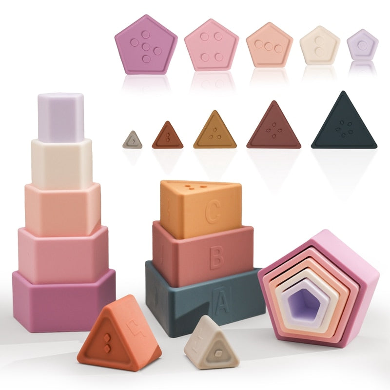 Montessori Silicone Building Blocks