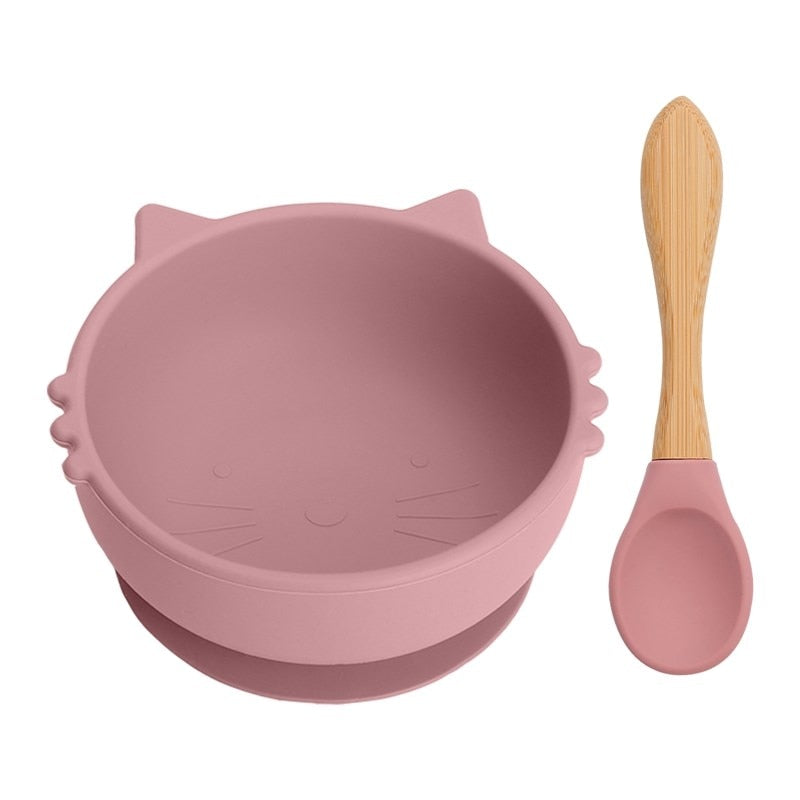 Baby's Silicone Cat Shaped Feeding Bowl - ittybittybubba