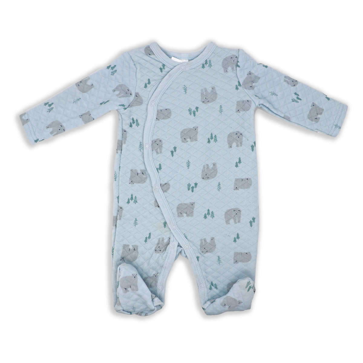 Polar Bear Quilted Bodysuit Sleeper - ittybittybubba