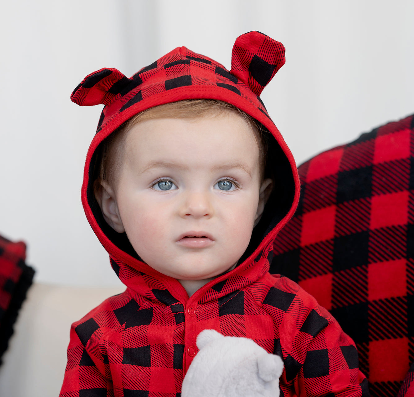 Buffalo Plaid Hooded Jumpsuit - ittybittybubba