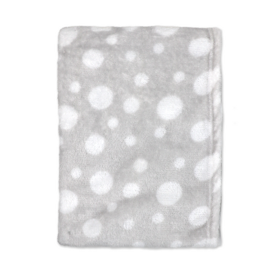 Printed Plush Baby Blanket - Dots - ittybittybubba