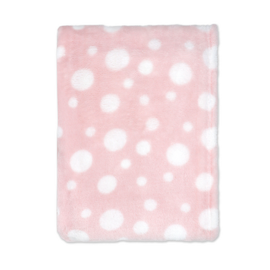 Printed Plush Baby Blanket - Dots - ittybittybubba