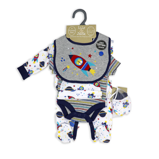 Space Rocket Baby Gift Mesh Bag Set - ittybittybubba