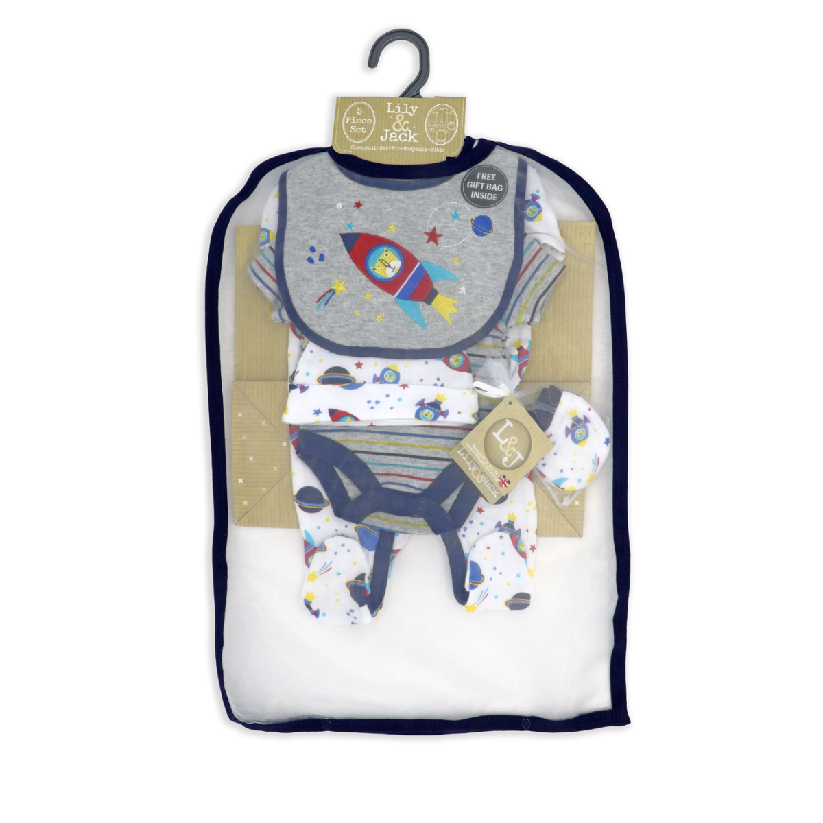 Space Rocket Baby Gift Mesh Bag Set - ittybittybubba