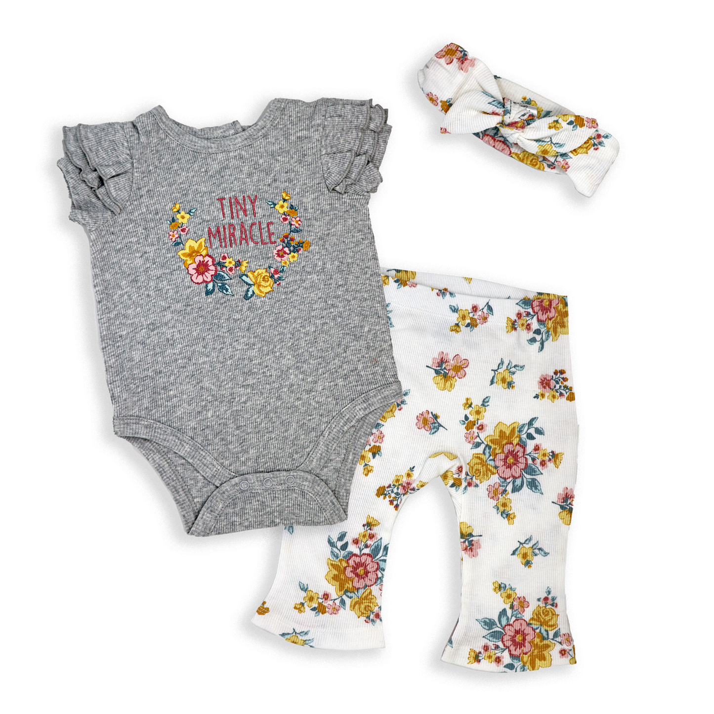 Tiny Miracle Baby Girl's Bodysuit Pant Set