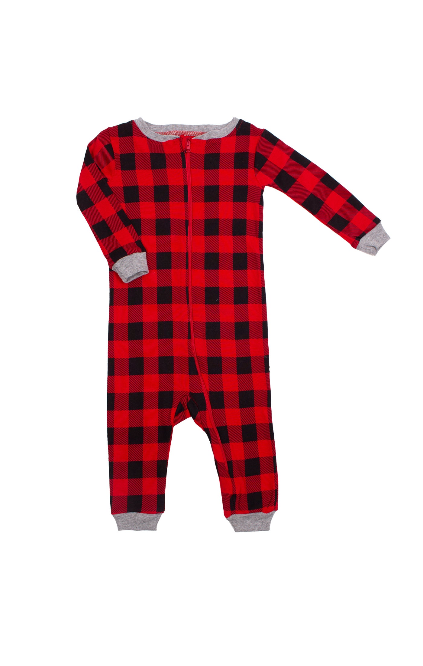 Buffalo Plaid Footless Baby Sleeper Bodysuit - ittybittybubba