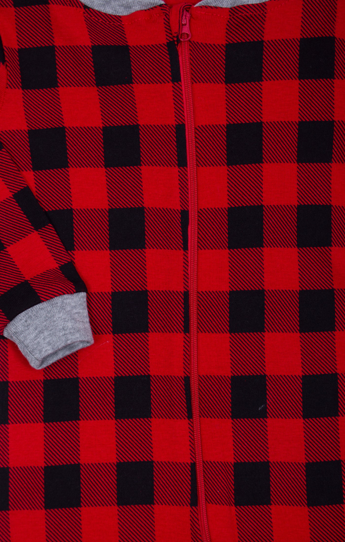 Buffalo Plaid Footless Baby Sleeper Bodysuit - ittybittybubba