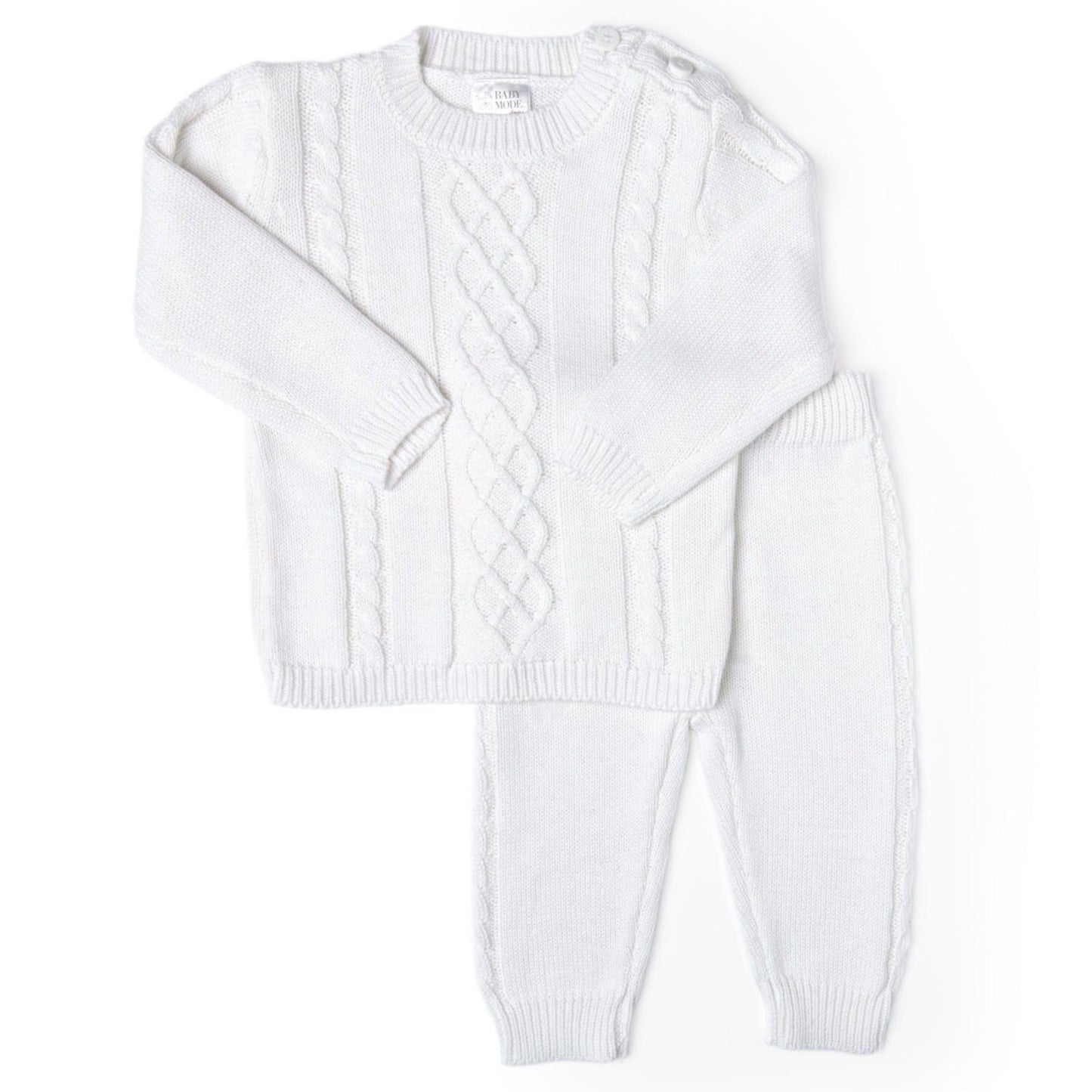 Cable-Knit Baby's Sweater Set - ittybittybubba