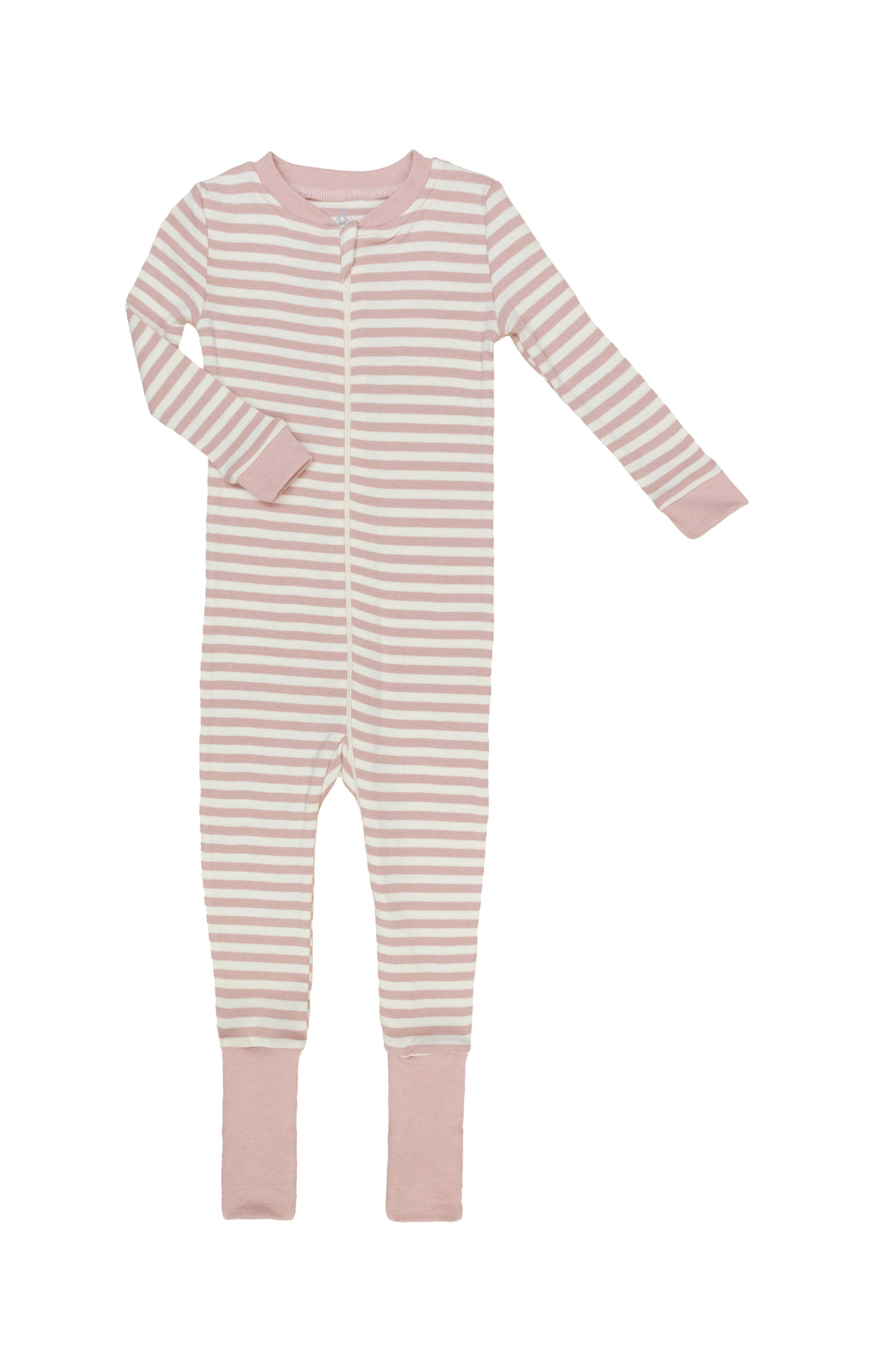 Organic Cotton Misty Pink Convert-a-Foot Sleeper - ittybittybubba