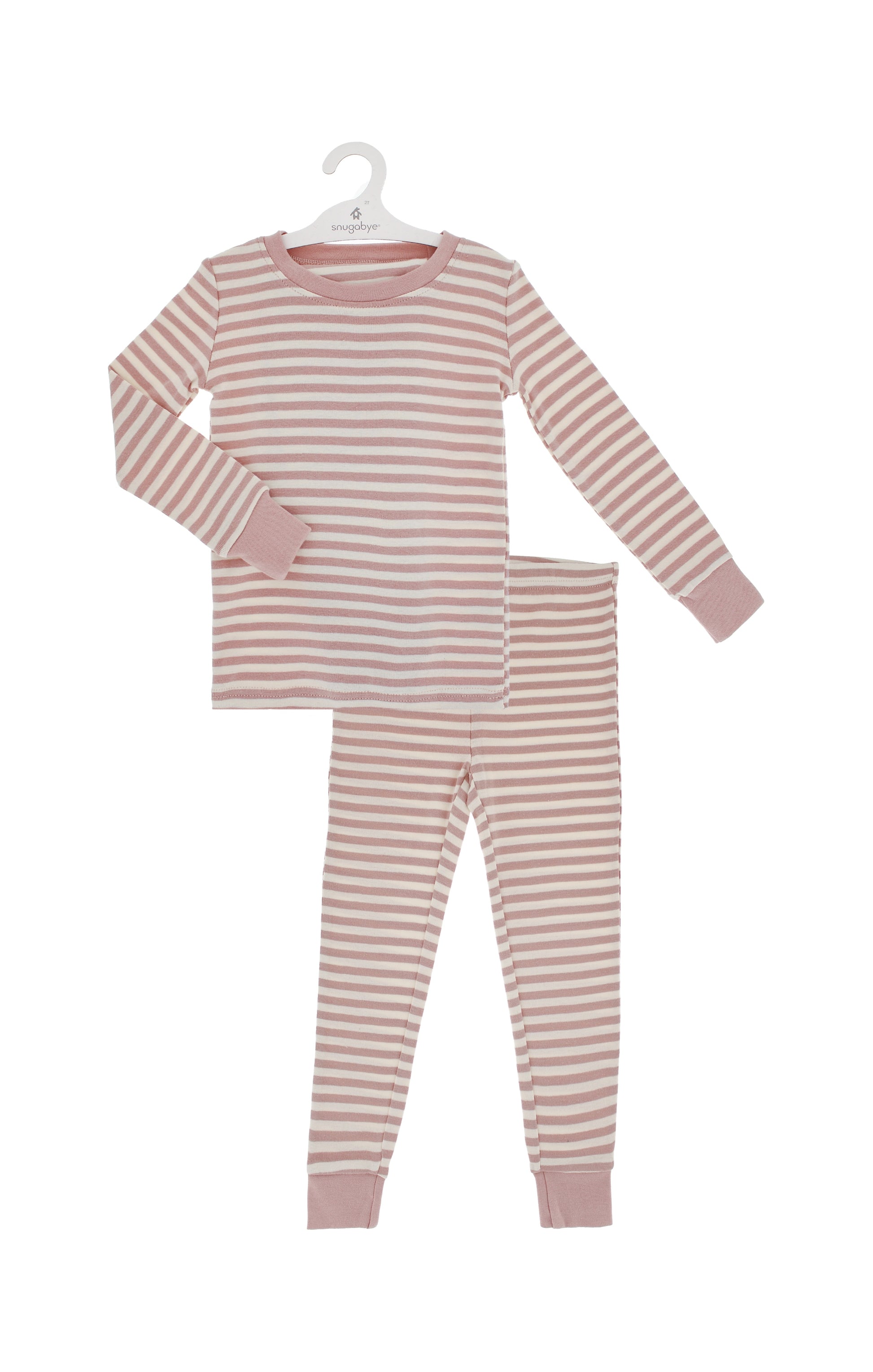 Organic Cotton Toddler Misty Pink Stripes Pajama Set - ittybittybubba