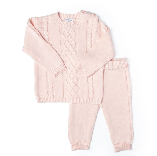 Cable-Knit Baby's Sweater Set - ittybittybubba