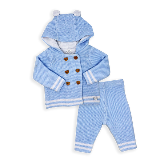 Baby Knit Hooded Cardigan Set - ittybittybubba